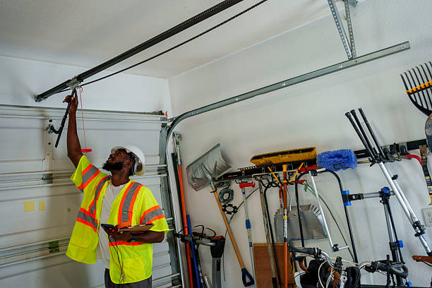 Professional Garage Door Installation technician working in Colton, CA